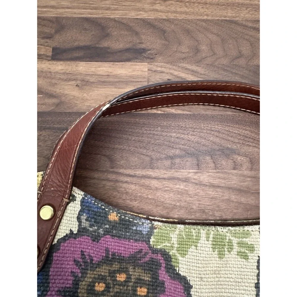 Fossil Long Live Vintage Floral Canvas Tote Hobo Purse Flowers